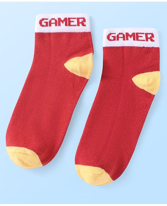 Pine Kids Knit Ankle Length Socks With Gamer Design Pack of 3 (Colour May Vary)