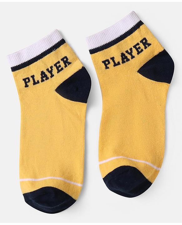 Pine Kids Knit Ankle Length Socks with Text Design Pack of 3 (Color May Vary)
