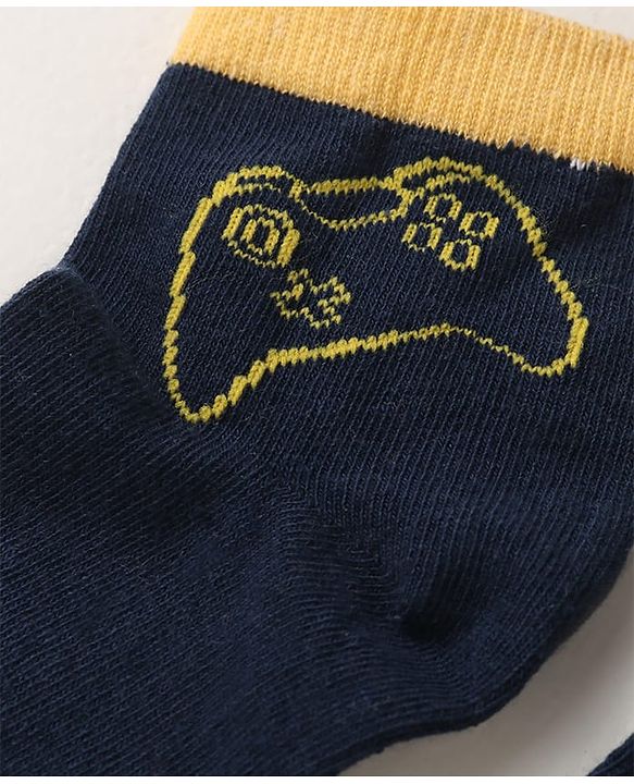 Pine Kids Knit Ankle Length Socks with Text Design Pack of 3 (Color May Vary)
