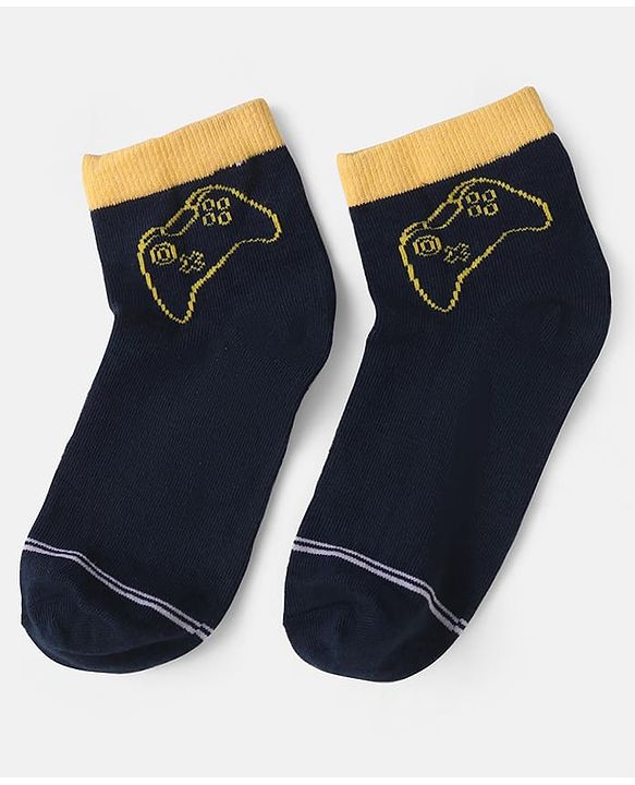 Pine Kids Knit Ankle Length Socks with Text Design Pack of 3 (Color May Vary)
