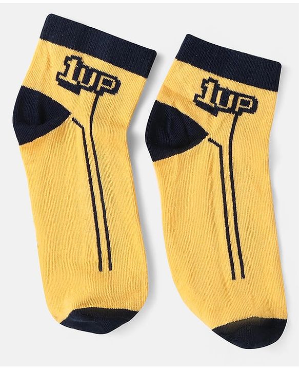Pine Kids Knit Ankle Length Socks with Text Design Pack of 3 (Color May Vary)