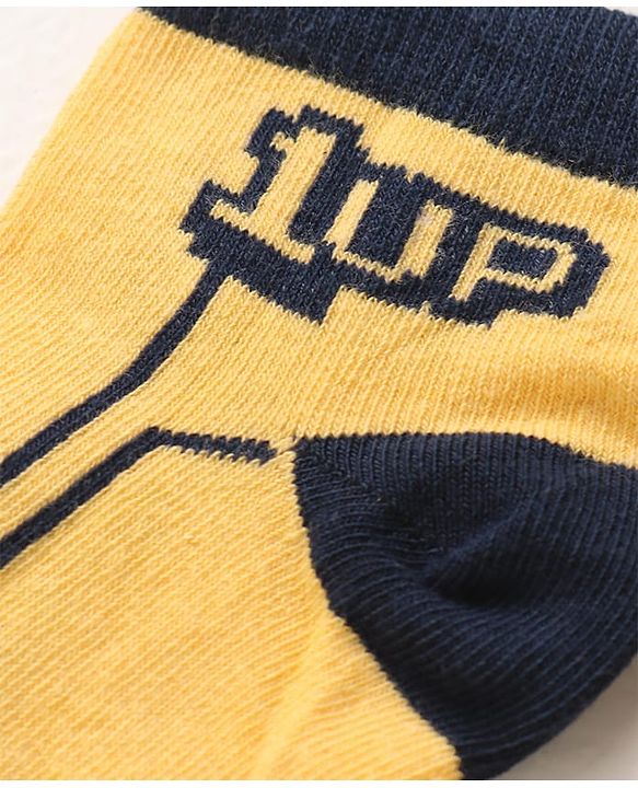 Pine Kids Knit Ankle Length Socks with Text Design Pack of 3 (Color May Vary)