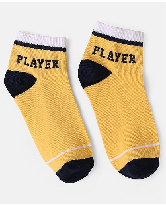 Pine Kids Knit Ankle Length Socks with Text Design Pack of 3 (Color May Vary)