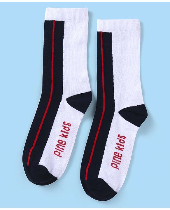 Pine Kids Cotton Knit Ankle Length Color Block Socks Pack Of 3 (Color May Vary)