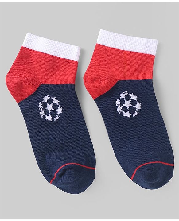 Pine Kids Knit Ankle Length Socks with Stars Design & Color Block Pack of 3 (Color May Vary)