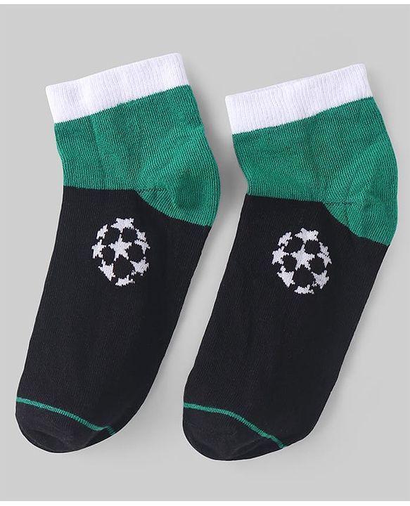 Pine Kids Knit Ankle Length Socks with Stars Design & Color Block Pack of 3 (Color May Vary)