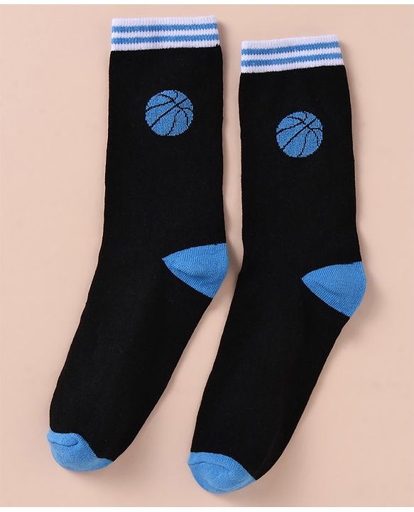 Pine Kids Cotton Knit Ankle Length Color Block Sport Theme Socks Pack Of 3 (Color May Vary)