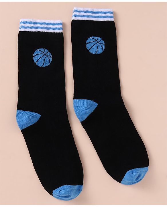 Pine Kids Cotton Knit Ankle Length Color Block Sport Theme Socks Pack Of 3 (Color May Vary)