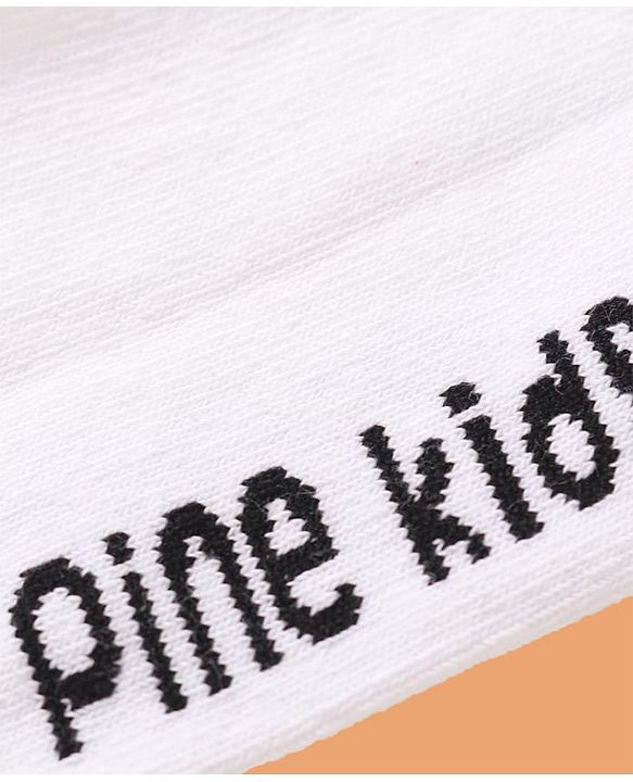 Pine Kids Knit Ankle Length Cut & Sew Color Block Socks with Brand Name Design Pack of 5 (Color May Vary)