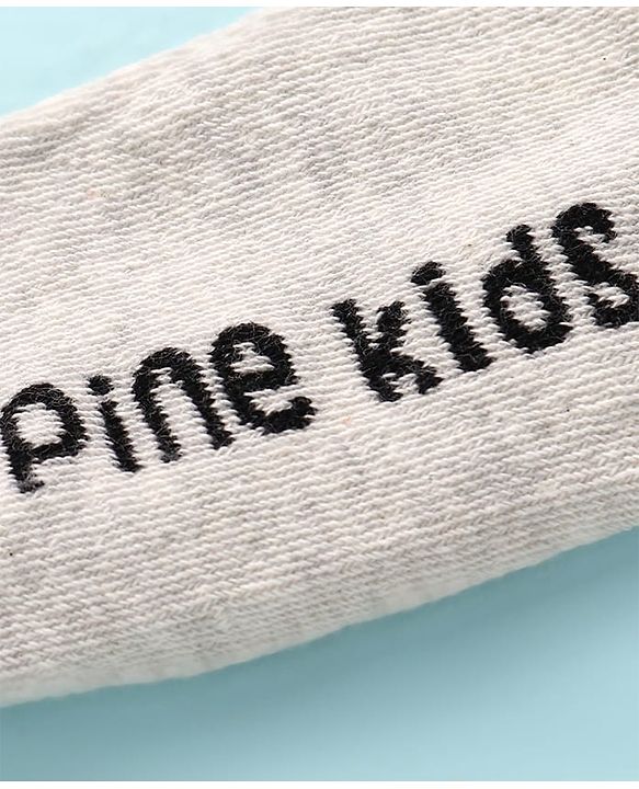 Pine Kids Knit Ankle Length Socks with Brand Name Design Pack of 3 (Color May Vary)