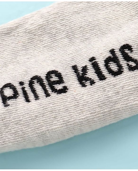 Pine Kids Knit Ankle Length Socks with Brand Name Design Pack of 3 (Color May Vary)