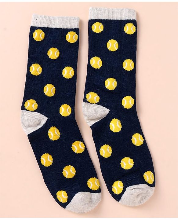 Pine Kids Cotton Knit Ankle Length Sport Theme Socks Pack Of 3 (Color May Vary)