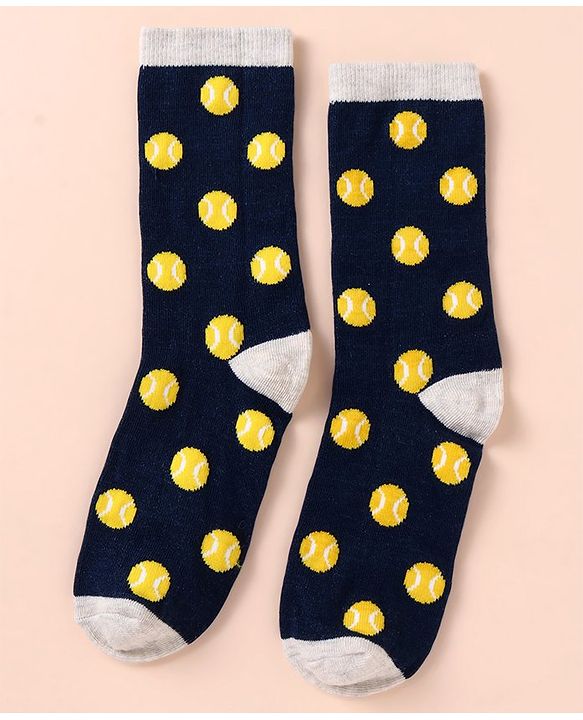 Pine Kids Cotton Knit Ankle Length Sport Theme Socks Pack Of 3 (Color May Vary)