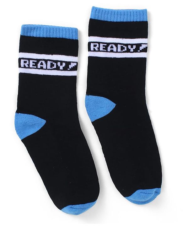 Pine Kids Cotton Knit Socks with Text Print Pack of 3 - Blue Red & Black