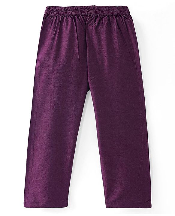 Babyhug Lurex Zari Sequin Embroidered Kurta Pyjama Set - Magenta