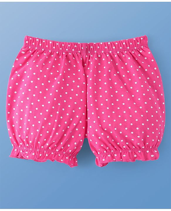 Pine Kids Cotton Lycra Knit Stripes & Polka Dot Printed Bloomers Pack of 3 (Colour & Print May Vary)