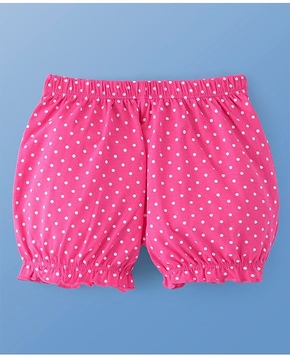 Pine Kids Cotton Lycra Knit Stripes & Polka Dot Printed Bloomers Pack of 3 (Colour & Print May Vary)