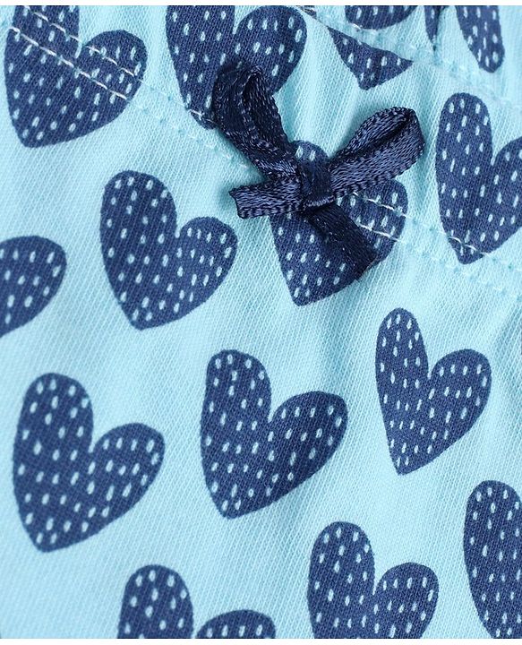 Pine Kids Cotton Lycra Knit Hipster Panties with Hearts Print & Bow Applique Pack of 3 (Colour May Vary)