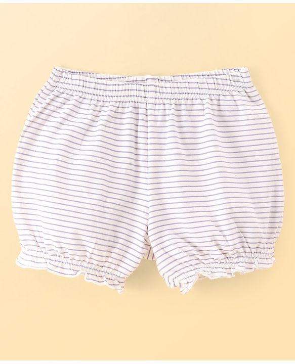Pine Kids Cotton Lycra Knit Stripes & Floral Printed Bloomers Pack of 3 (Colour May Vary)