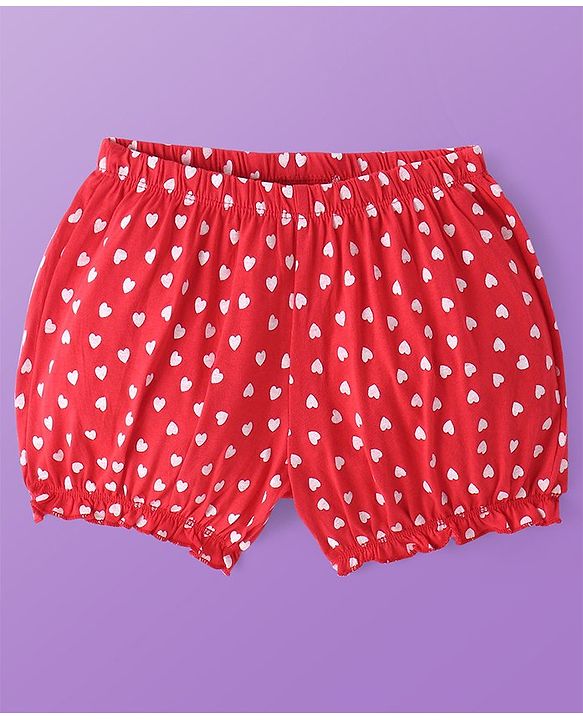 Pine Kids Cotton Lycra Knit Bloomer with Heart & Floral Print Pack of 3 - ( Color May Vary )