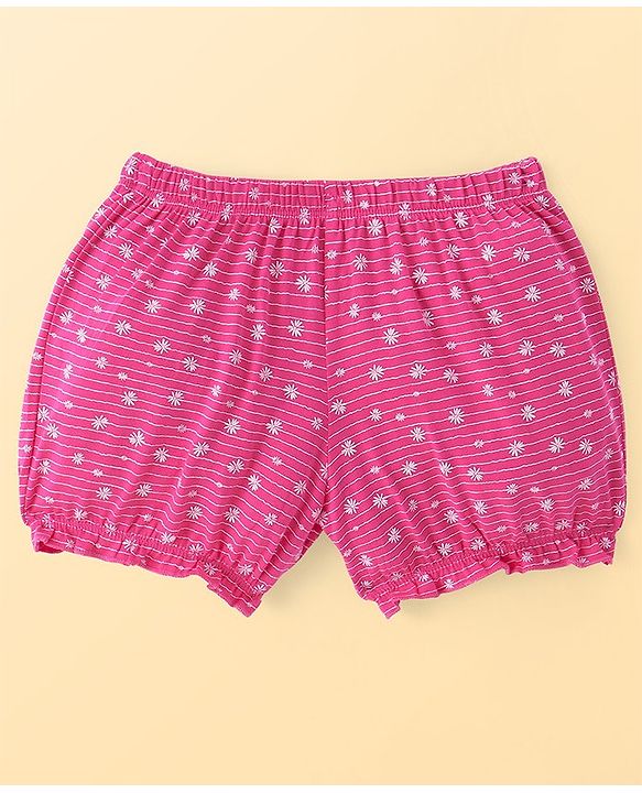 Pine Kids Cotton Lycra Knit Bloomer with Floral Print Pack of 3 - ( Color May Vary )