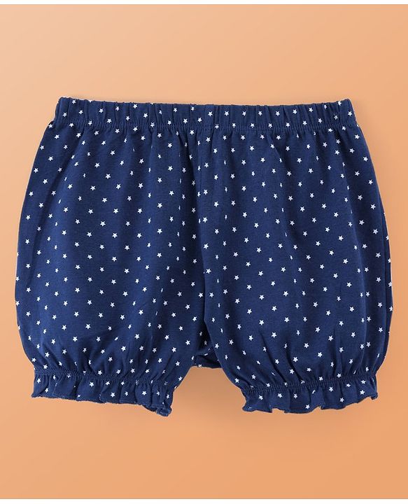 Pine Kids Cotton Lycra Knit Stars Printed Bloomers Pack of 3 (Colour May Vary)