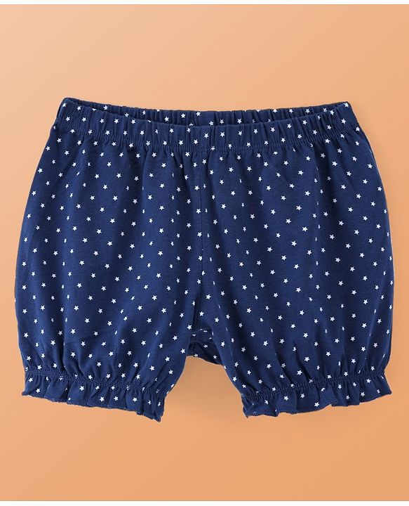 Pine Kids Cotton Lycra Knit Stars Printed Bloomers Pack of 3 (Colour May Vary)