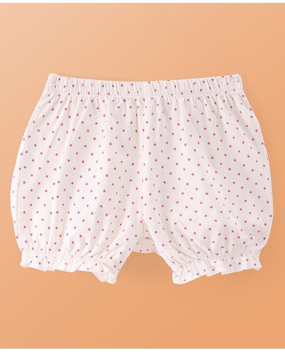 Pine Kids Cotton Lycra Knit Stars Printed Bloomers Pack of 3 (Colour May Vary)