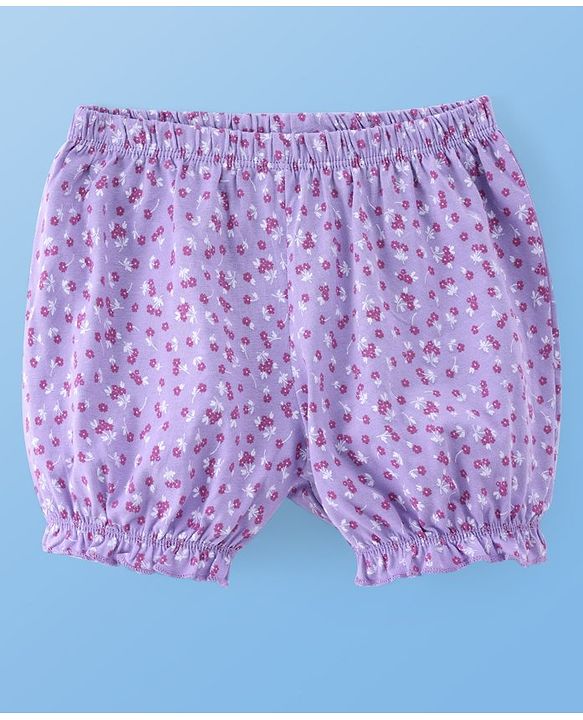 Pine Kids Cotton Lycra Knit Floral Printed Bloomers Pack of 3 (Colour May Vary)