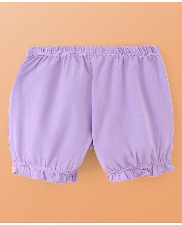 Pine Kids Cotton Lycra Knit Bloomers With Hearts Print Pack Of 3 (Colour May Vary)