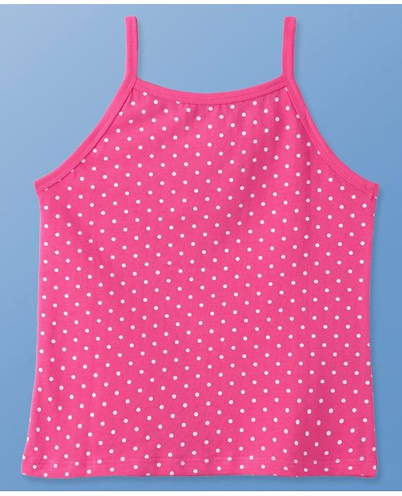 Pine Kids Cotton Lycra Sleeveless Solid Slips With Stripes & Polka Dot Print Pack of 3 (Color May Vary)