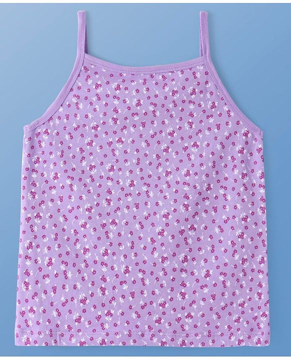 Pine Kids Cotton Lycra Knit Singlet Sleeves Slips With Floral Print Pack of 3 (Colour May Vary)