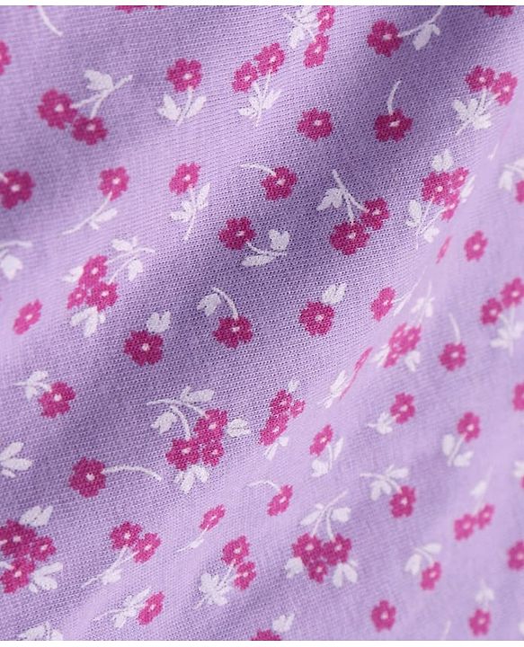 Pine Kids Cotton Lycra Knit Singlet Sleeves Slips With Floral Print Pack of 3 (Colour May Vary)