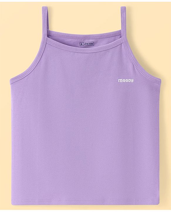 Pine Kids Cotton Knit Singlet Sleeves Slip With Heart Print Pack of 3 (Colour May Vary)