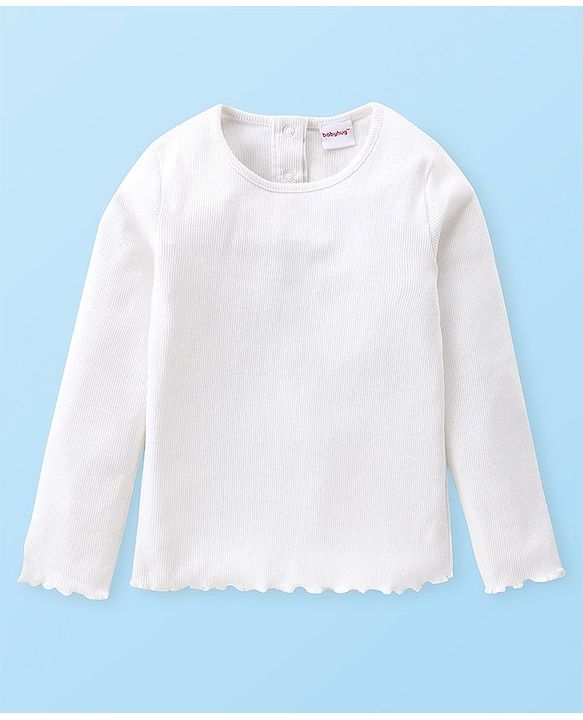Babyhug Single Jersey Knit Full Sleeves Solid T-Shirt and Dungaree Set Floral Print - Blue Yellow & White