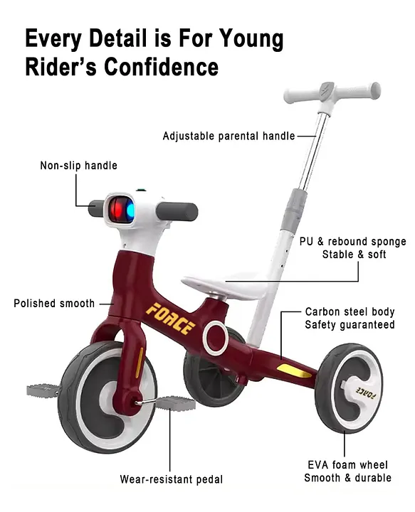 Giggle Rider 4-IN-1 Force Trike cum Convertible Balance Bike with