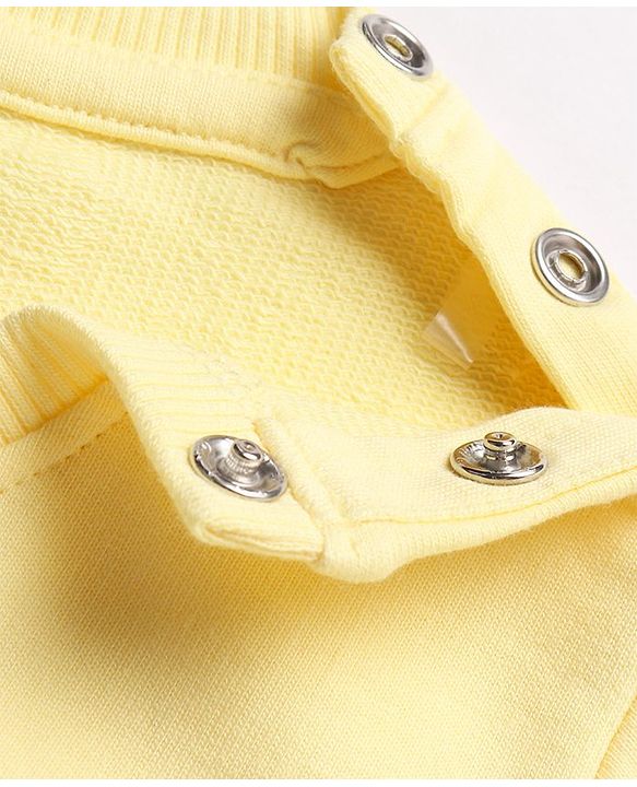 Babyhug Cotton Knit Full Sleeves Sweatshirt with Unicorn Design - Yellow