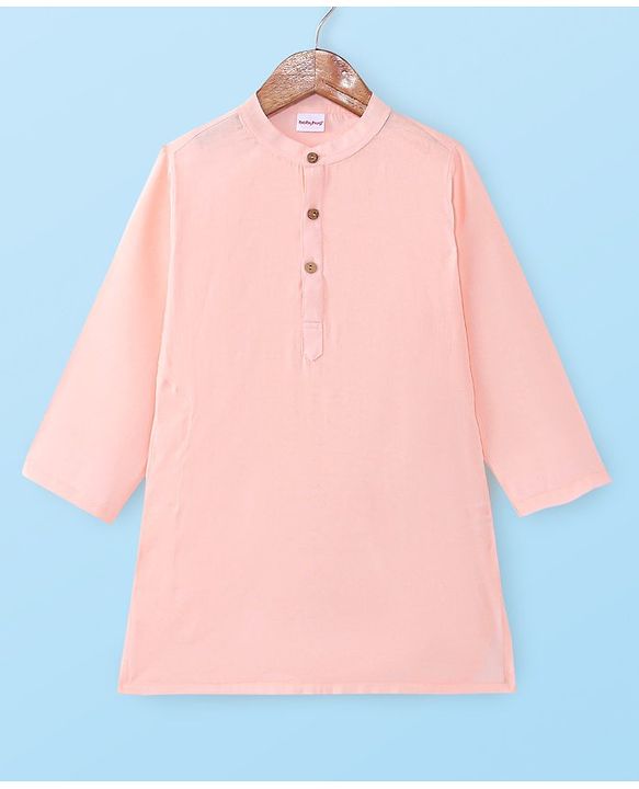 Babyhug Woven Kurta Pyjama Set With Sequin Embroidered Jacket - Coral