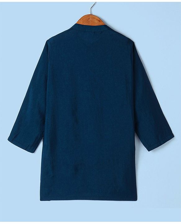 Babyhug Woven Full Sleeves Solid Colour Kurta & Pyjama Set with Embroidered  Jacket - Dark  Green