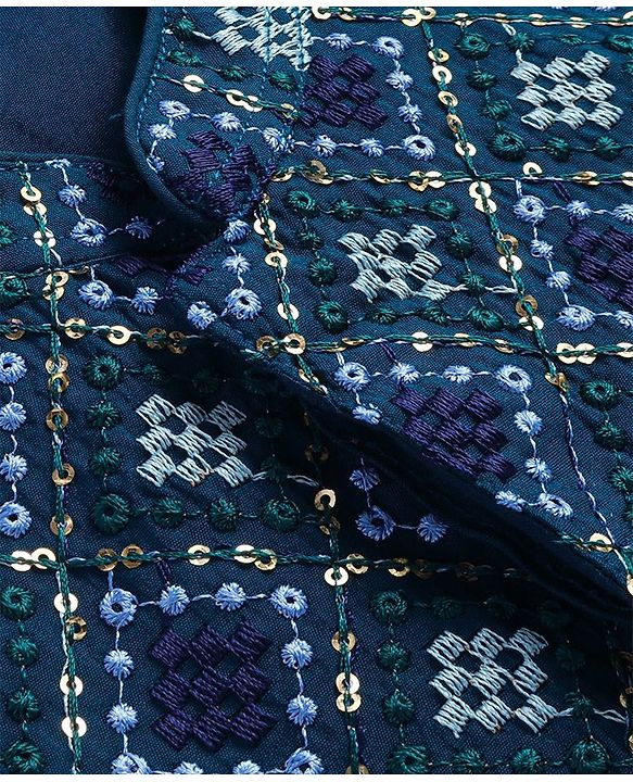 Babyhug Woven Full Sleeves Solid Colour Kurta & Pyjama Set with Embroidered  Jacket - Dark  Green