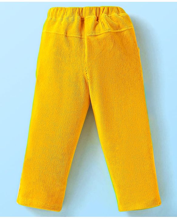 Babyhug Single Jersey Knit Full Sleeves Floral Printed Top & Pants Set - Yellow & White