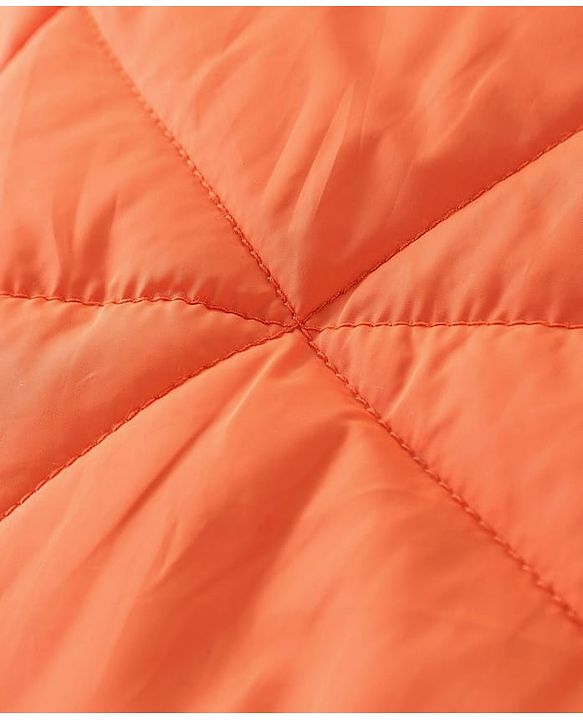Pine Kids Woven Full Sleeves Front Open Padded Hooded Jacket with Solid Colour - Orange
