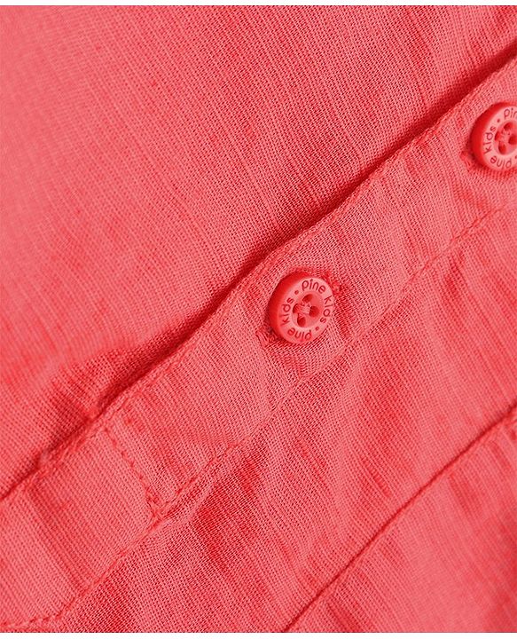 Pine Kids Linen Woven Full Sleeves Solid Shirt - Coral