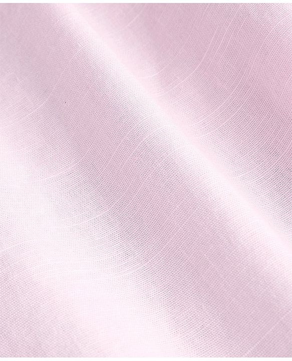 Pine Kids Linen Woven Full Sleeves Mandarin Collar Solid Shirt - Light Pink