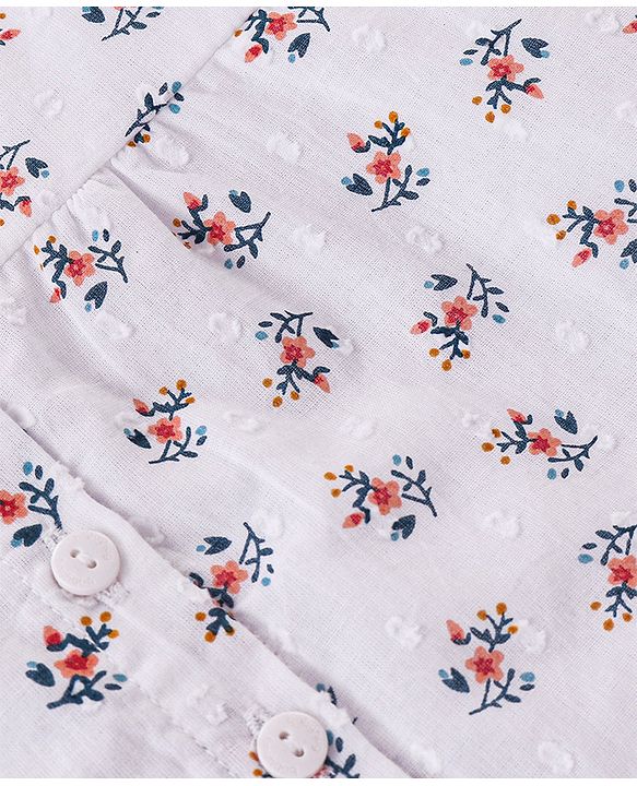 Babyhug Full Peasant Sleeves  Top With Floral Print - Pink
