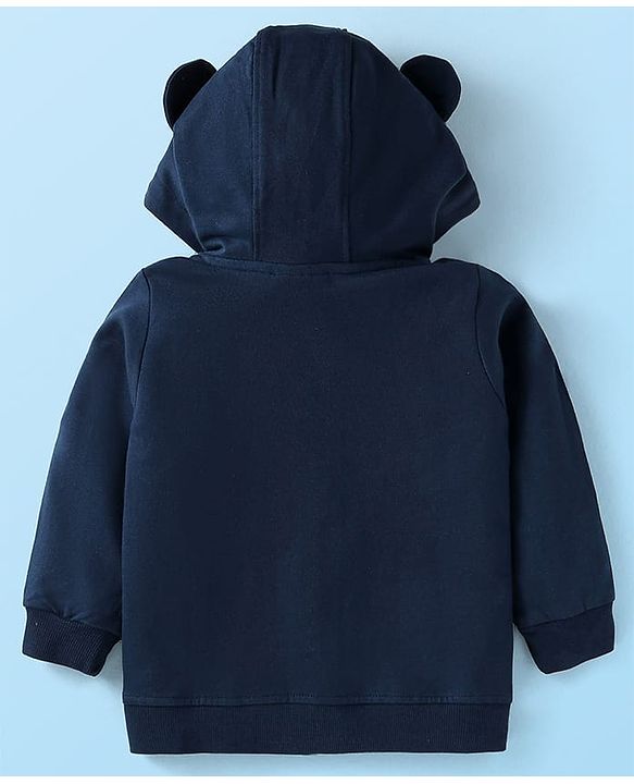 Babyhug Disney Single Jersey Knit Full Sleeves Front-Zipper Mickey Mouse Graphic Print Hooded Jacket with with T-Shirt & Joggers Set - Red Navy Blue & White