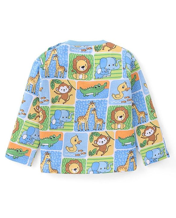 Babyhug Cotton Knit Full Sleeves T-Shirt with Animal & Text Print Pack of 3 - Multicolor