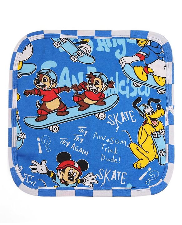 Babyhug Disney  Wash Cloth With Mickey Mouse Graphic L 25 x B 25 cm Pack of 2  - Red & Blue