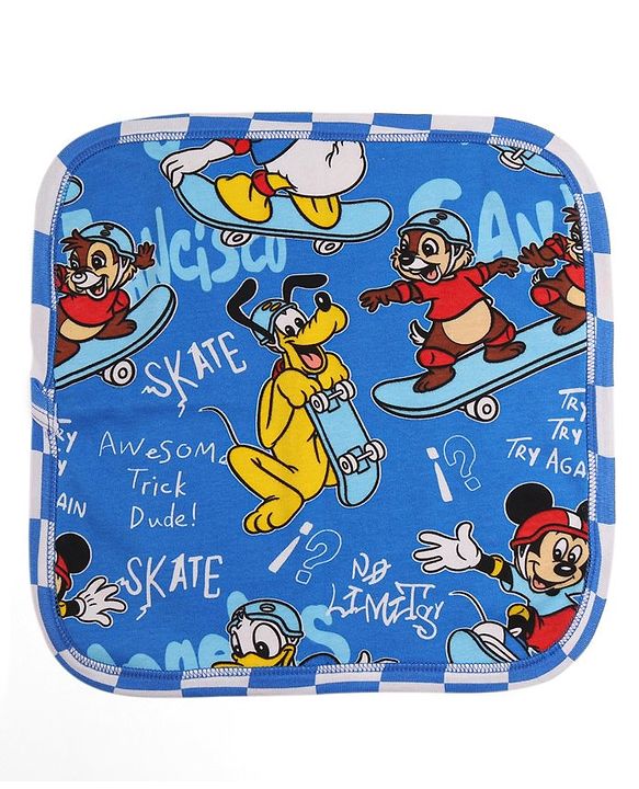 Babyhug Disney  Wash Cloth With Mickey Mouse Graphic L 25 x B 25 cm Pack of 2  - Red & Blue