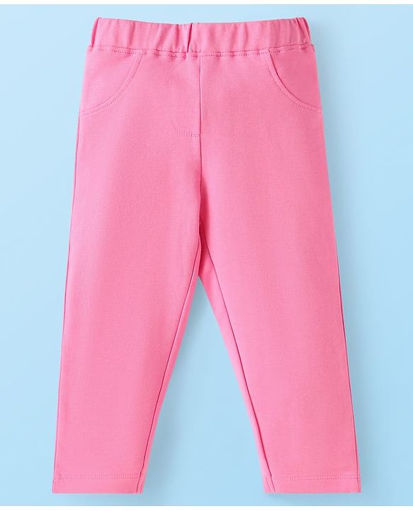 Babyhug Single Jersey Knit Frill Sleeves Floral Printed Top & Leggings Set - White & Pink